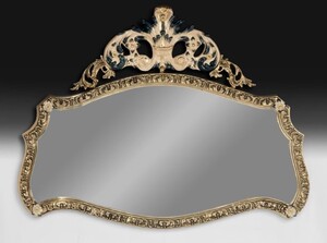 Casa Padrino Luxus Barock Bronze Spiegel Gold / Beige / Gr�n 107 cm - Barock M�bel