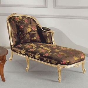 Casa Padrino Luxus Barock Chaiselongue Schwarz / Gold 165 cm - Made in Italy