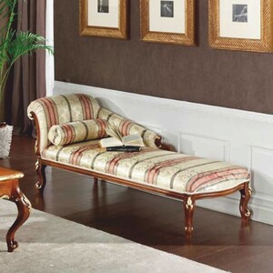 Casa Padrino Luxus Barock Chaiselongue Gold / Braun 180 cm - Made in Italy
