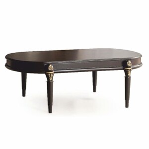 Casa Padrino Luxus Barock Couchtisch Dunkelbraun / Gold 128 cm - Barock M�bel