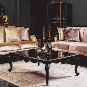 Casa Padrino Luxus Barock Couchtisch Dunkelbraun 124 cm - Barock M�bel