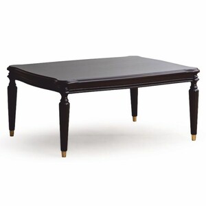 Casa Padrino Luxus Barock Couchtisch Dunkelbraun / Gold 105 cm - Barock M�bel
