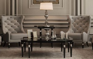 Casa Padrino Luxus Art Deco Couchtisch Schwarz / Silber 130 x 130 x H. 45 cm - Art Deco Wohnzimmertisch - Art Deco Wohnzimmer Mbel - Luxus Qualitt