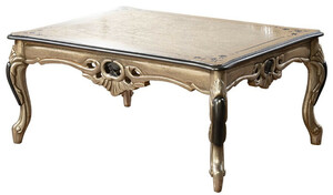 Casa Padrino Luxus Barock Couchtisch Gold / Schwarz - Rechteckiger Barockstil Wohnzimmertisch - Barockstil Wohnzimmer M�bel - Barock M�bel - Luxus M�bel im Barockstil - Edel & Prunkvoll