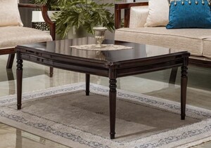 Casa Padrino Luxus Barock Couchtisch Dunkelbraun 117 cm