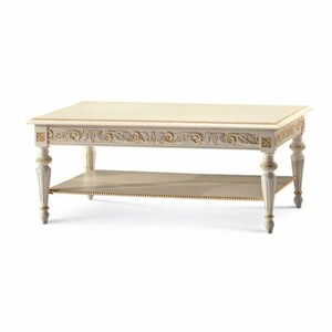 Casa Padrino Luxus Barock Couchtisch Wei� / Gold 120 cm - Made in Italy