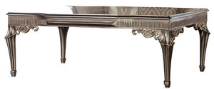 Casa Padrino Luxus Barock Couchtisch Silber / Gold - Handgefertigter Massivholz Wohnzimmertisch im Barockstil - Prunkvolle Barock Wohnzimmer M�bel