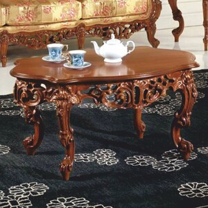 Casa Padrino Luxus Barock Couchtisch Braun 103 cm - Barock M�bel - Made in Italy