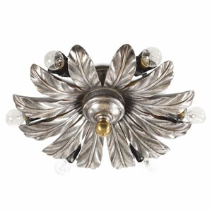 Casa Padrino Luxus Barock Deckenleuchte Antik Silber  43 x H. 16 cm - Made in Italy