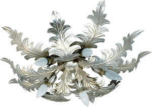 Casa Padrino Luxus Barock Deckenleuchte Silber  70 x H. 15 cm - Barock Wohnzimmer Deckenleuchte - Barock Hotel Deckenleuchte - Barock Mbel