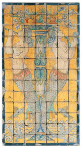 Casa Padrino Luxus Barock Deko Wandgemlde Meerjungfrauen Mehrfarbig 70 x H. 130 cm - Handgefertigte & Handbemalte Naturstein Mosaik Fliesen - Barock Wanddeko - Edel & Prunkvoll