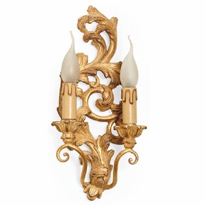 Casa Padrino Luxus Barock Doppel Wandleuchte Gold H. 39 cm - Made in Italy