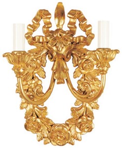 Casa Padrino Luxus Barock Doppel Wandleuchte Gold 25 x H. 30 cm - Made in Italy