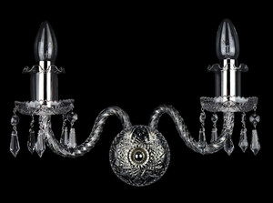 Casa Padrino Luxus Barock Doppel Wandleuchte Silber 30 x 18 x H. 20 cm - Barockstil Wandlampe mit Kristall Behngen - Barock Leuchten - Edel & Prunkvoll