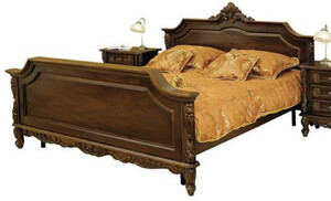 Casa Padrino Luxus Barock Doppelbett Dunkelbraun - Prunkvolles Massivholz Bett - Luxus Schlafzimmer Mbel im Barockstil - Barock Schlafzimmer Mbel - Edel & Prunkvoll