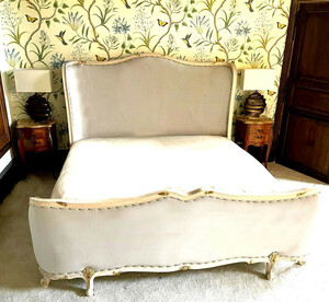 Casa Padrino Luxus Barock Doppelbett Creme / Gold - Antik Stil Massivholz Bett - Luxus Schlafzimmer Mbel im Barockstil - Barock Mbel - Barock Einrichtung - Schlafzimmer Einrichtung