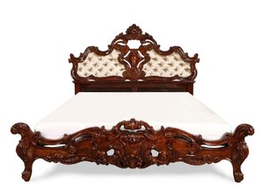 Casa Padrino Luxus Barock Doppelbett Braun / Gold - Barock Schlafzimmer M�bel