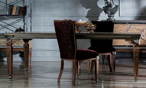 Casa Padrino Luxus Barock Esstisch Beige / Silber - Prunkvoller Massivholz Esszimmertisch im Barockstil - Barock Esszimmer Mbel