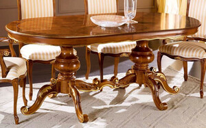 Casa Padrino Luxus Barock Esstisch Braun / Gold - Ovaler ausziehbarer Massivholz Esszimmertisch im Barockstil - Barock Esszimmer Mbel - Luxus Qualitt - Made in Italy