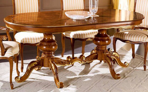 Casa Padrino Luxus Barock Esstisch Braun / Gold - Ovaler ausziehbarer Massivholz Esszimmertisch im Barockstil - Barock Esszimmer M�bel - Luxus Qualit�t - Made in Italy