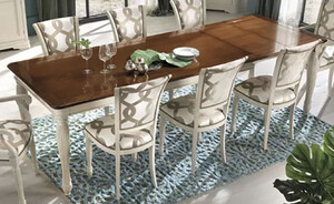 Casa Padrino Luxus Barock Esstisch ausziehbar Braun / Cremewei� - Made in Italy