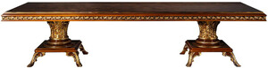 Casa Padrino Luxus Barock Esstisch Braun / Gold 350 x 120 x H. 80 cm - Massivholz Esszimmertisch - Esszimmer M�bel im Barockstil - Edel & Prunkvoll