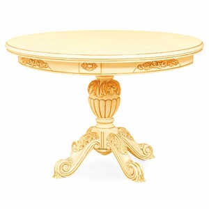 Casa Padrino Luxus Barock Esstisch Elfenbein / Gold 120-160 cm - Esszimmer M�bel