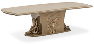 Casa Padrino Luxus Barock Esstisch Grau / Gold - Prunkvoller Barockstil K�chentisch - Luxus Esszimmer M�bel im Barockstil - Barock Esszimmer M�bel - Barock Einrichtung