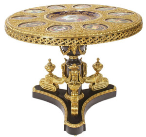 Casa Padrino Barock Esstisch Dunkelbraun / Mehrfarbig / Gold - Prunkvoller Massivholz Esszimmertisch im Barockstil - Barock Esszimmer M�bel - Edel & Prunkvoll