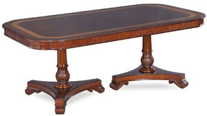 Casa Padrino Luxus Jugendstil Esstisch Braun / Dunkelbraun / Gold 212-312 x 115 x H. 77 cm - Ausziehbarer Mahagoni K�chentisch - Esszimmer M�bel