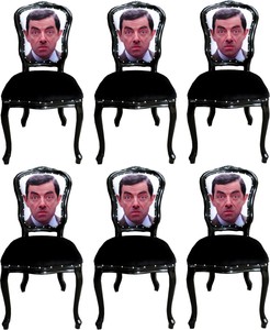 Casa Padrino Luxus Barock Esszimmer Set Karikatur Mehrfarbig / Schwarz 55 x 54 x H. 103 cm - 6 handgefertigte Esszimmersthle - Designer Sthle - Barock Esszimmermbel