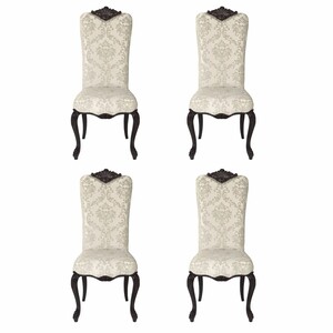 Casa Padrino Luxus Barock Esszimmer Stuhl 4er Set Hellgrau / Schwarz - Barockstil M�bel