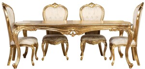 Casa Padrino Luxus Barock Esszimmer Set Gold / Wei� - Barock Esszimmer M�bel