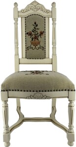 Casa Padrino Luxus Barock Esszimmer Stuhl Grau / Creme / Gold - Barock Esszimmer M�bel