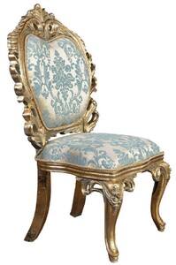 Casa Padrino Luxus Barock Esszimmer Stuhl T�rkis / Gold - Barock Esszimmer M�bel