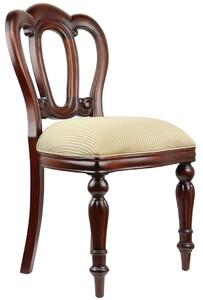 Casa Padrino Luxus Barock Mahagoni Esszimmer Stuhl mit Streifen Dunkelbraun / Gold - Barockstil Kchen Stuhl - Luxus Esszimmer Mbel im Barockstil - Edel & Prunkvoll