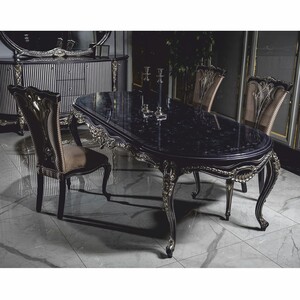 Casa Padrino Luxus Barock Esszimmer Stuhl 6er Set Gold / Lila - Barock Esszimmer M�bel