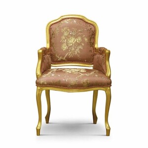 Casa Padrino Luxus Barock Esszimmer Stuhl mit Armlehnen Braun / Gold - Made in Italy