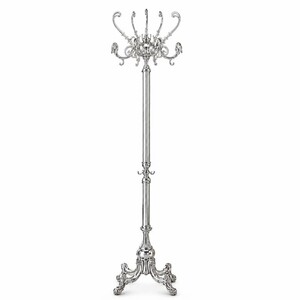 Casa Padrino Luxus Barock Garderobenst�nder Silber 45 x 45 x H. 191 cm - Edler Messing Kleiderst�nder - Barock Garderoben M�bel - Hotel M�bel