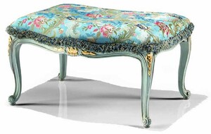 Casa Padrino Luxus Barock Hocker Trkis / Gold 73 cm - Made in Italy