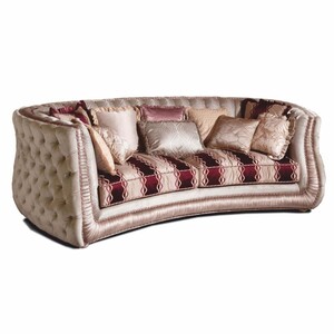 Casa Padrino Luxus Barock 2er Sofa Creme / Gold / Bordeauxrot 220 cm - Barock Hotel & Wohnzimmer M�bel - Made in Italy