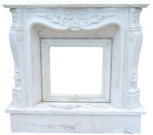 Casa Padrino Luxus Barock Kaminumrandung Wei 150 x 30 x H. 120 cm - Handgefertigte Kaminumrandung aus hochwertigem Marmor - Prunkvolle Barock Mbel