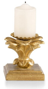 Casa Padrino Luxus Barock Kerzenhalter Antik Gold 9 x 9 x H. 9 cm - Kleiner handgeschitzter Barockstil Kerzenstnder - Luxus Deko Accessoires im Barockstil - Luxus Qualitt - Made in Italy