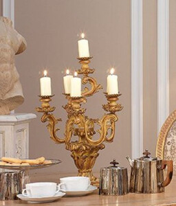 Casa Padrino Luxus Barock Kerzenhalter Antik Gold  35 x H. 51 cm - Prunkvoller Barockstil Kerzenstnder - Luxus Deko Accessoires im Barockstil - Luxus Qualitt - Made in Italy