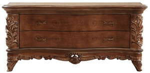 Casa Padrino Luxus Barock TV Schrank Braun - Handgefertigtes Massivholz Sideboard mit 2 Schubladen - Barock M�bel - Edel & Prunkvoll