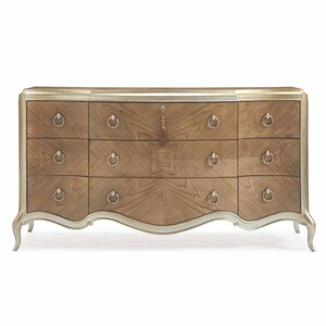 Casa Padrino Luxus Barock Kommode mit 9 Schubladen Braun / Champagner-Gold 185 cm