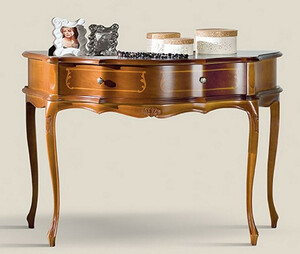 Casa Padrino Luxus Barock Konsole Braun - Handgefertigter Massivholz Konsolentisch mit Schublade - Barock Mbel - Luxus Qualitt - Made in Italy
