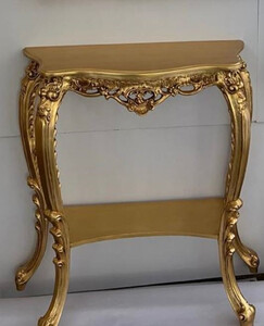 Casa Padrino Luxus Barock Konsole Gold - Prunkvoller Massivholz Konsolentisch - Handgefertigte Luxus Barock Mbel - Luxus Qualitt - Made in Italy