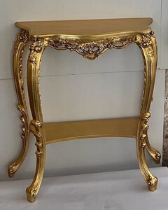 Casa Padrino Luxus Barock Konsole Gold - Handgefertigter Massivholz Konsolentisch - Prunkvolle Luxus Barock Mbel - Luxus Qualitt - Made in Italy