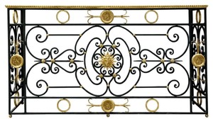 Casa Padrino Luxus Barock Konsole Wei� / Schwarz / Antik Gold 172 x 51 x H. 95 cm - Barockm�bel